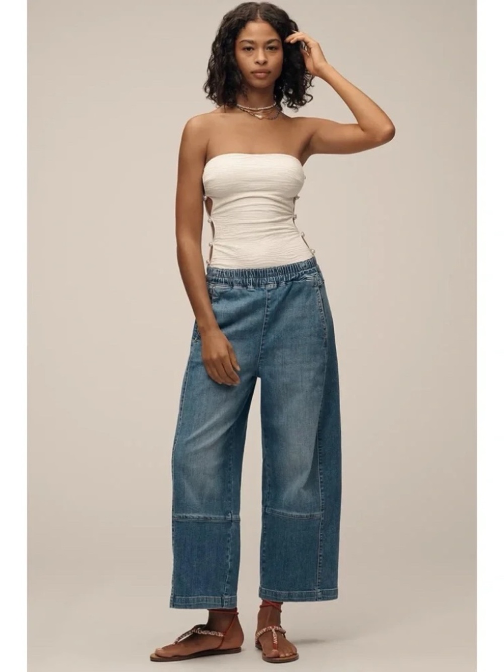 pilcro izzie relaxed pull on barrel pants size XS